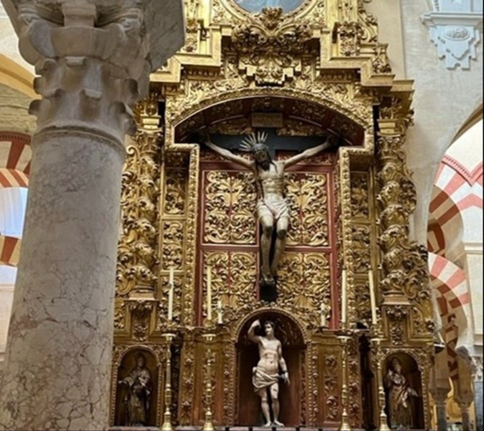 The Mosque in Cordoba was converted to a Catholic church and this altar was added per Sandy ©Sandy Green