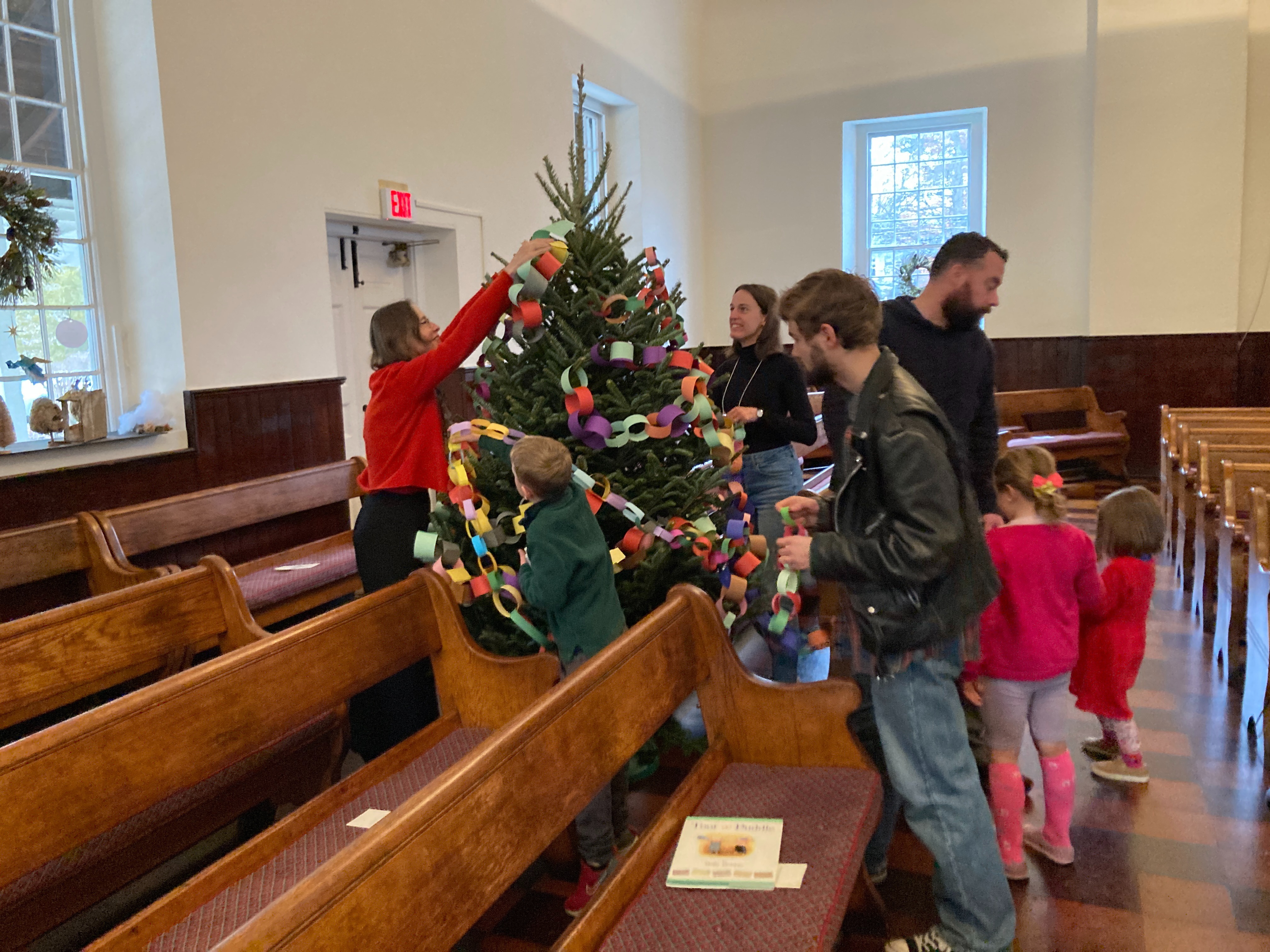 Decorating the Christmas tree